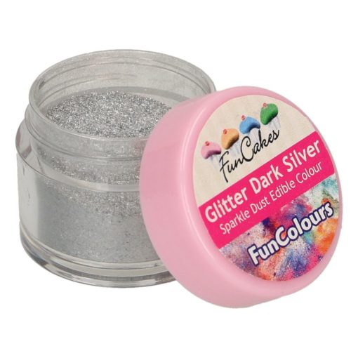 FunCakes Sparkle Dust Edible Colour Glitter Dark Silver_2
