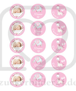 Muffinaufleger-Taufe-BabyShower-rosa