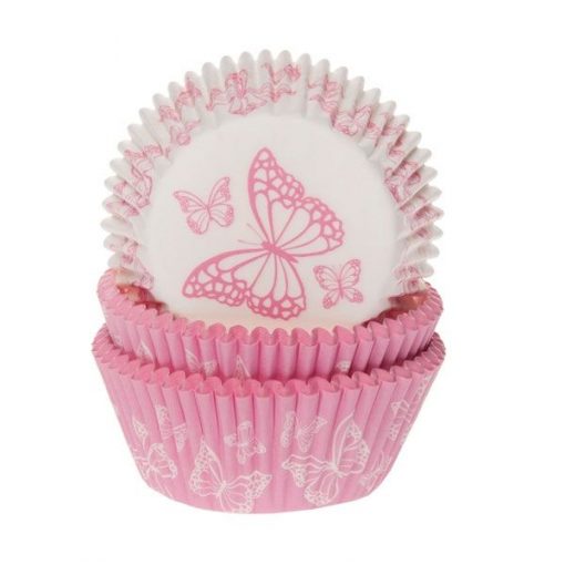 Muffinförmchen House of Marie Butterfly Pink
