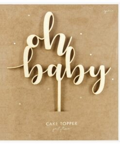 PartyDeco Tortentopper Holz Oh Baby_1