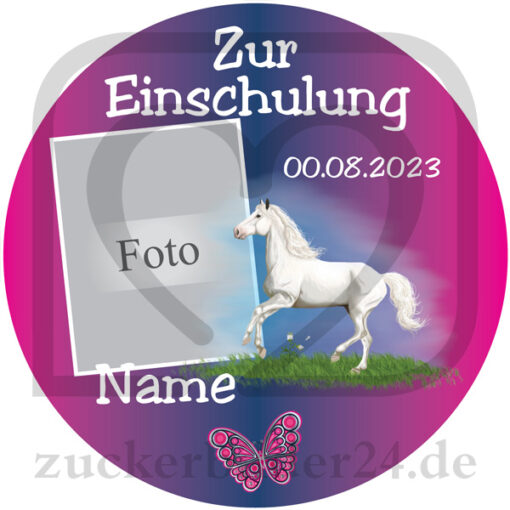 Tortenaufleger-Einschulung-Pferd